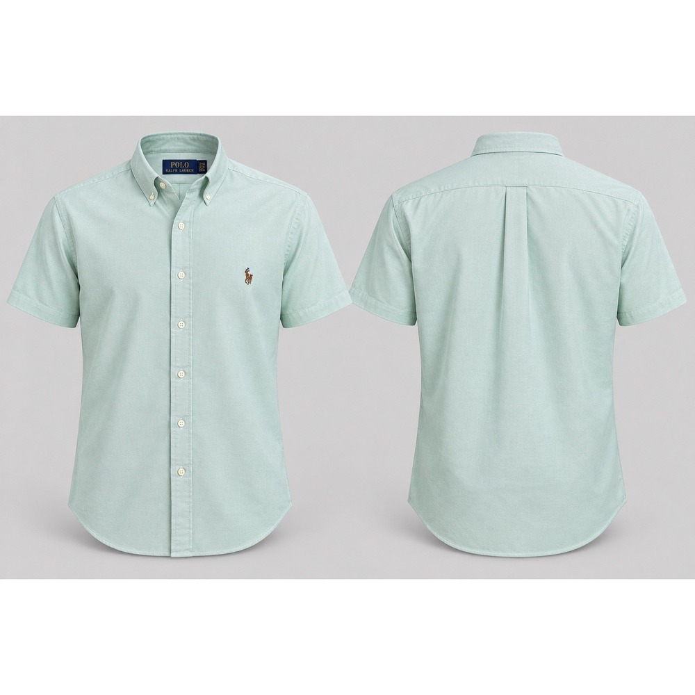 Polo Ralph Lauren Shirt Mens 2XB Oxford button Down Green SS Flesh Pony Excel